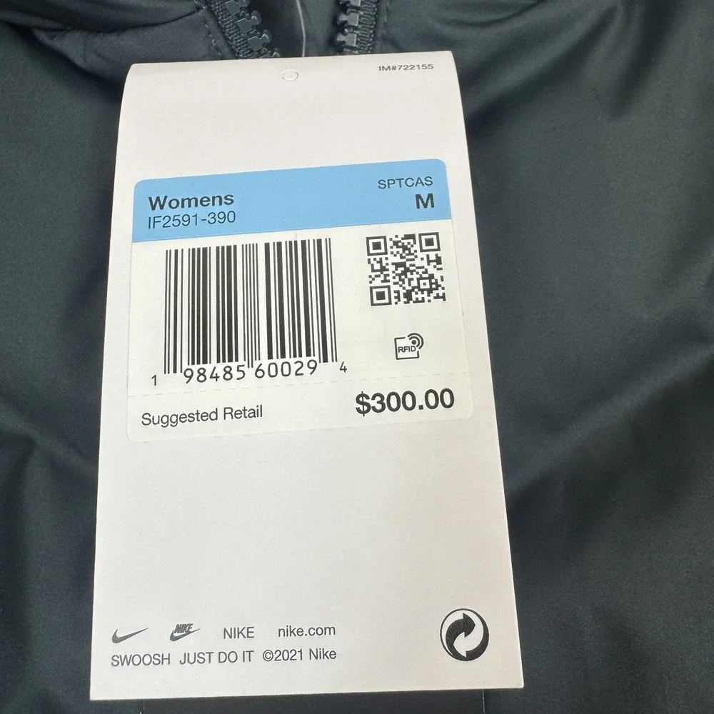Nike Sportswear Windrunner Down Hooded Jacket Womens Medium Black IF2591 390